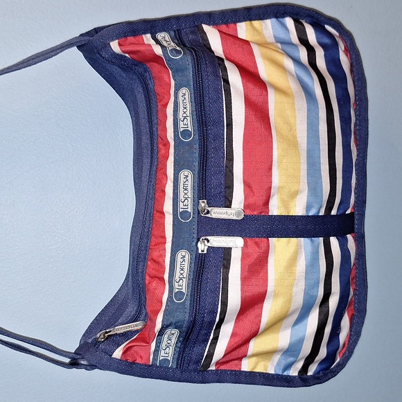 🌈 LeSportsac Coastal Striped Deluxe Everyday Handbag. Satchel. Messenger bag. - Picture 1 of 15